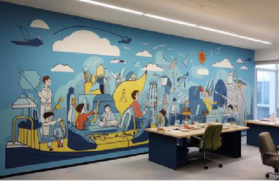 庐江办公室墙绘的特点。